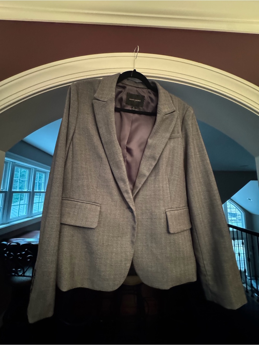 Banana Republic Gray Women's Single-Button Blazer